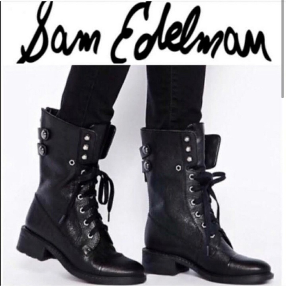 Leather Sam Edelman Combat Boots